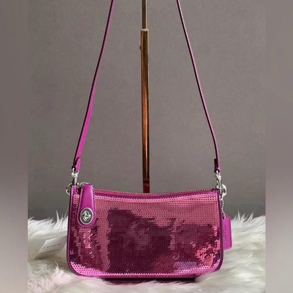 CM547 - Coach Penn Shoulder Bag with Sequins - Picture 4 of 13